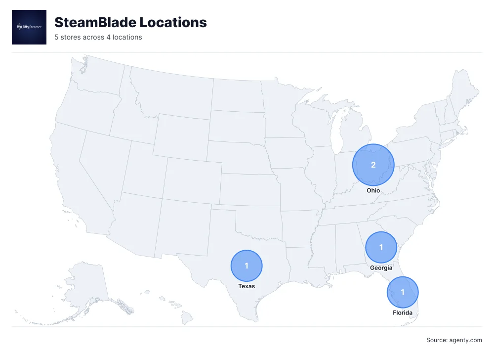 SteamBlade Locations by State
