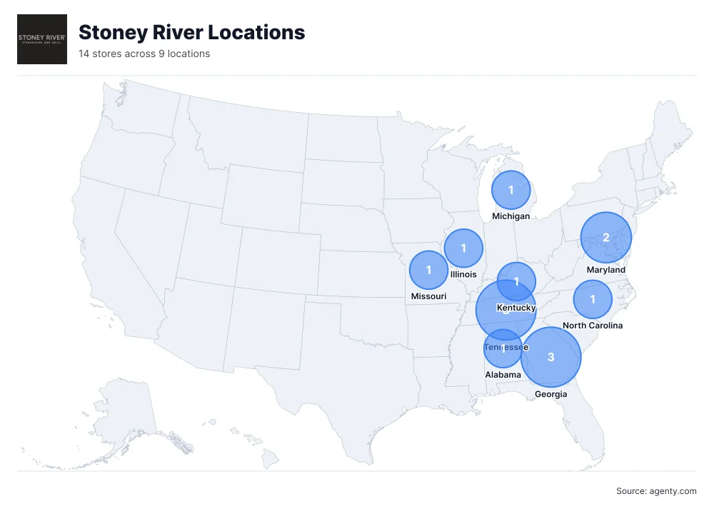 Stoney River Locations by State