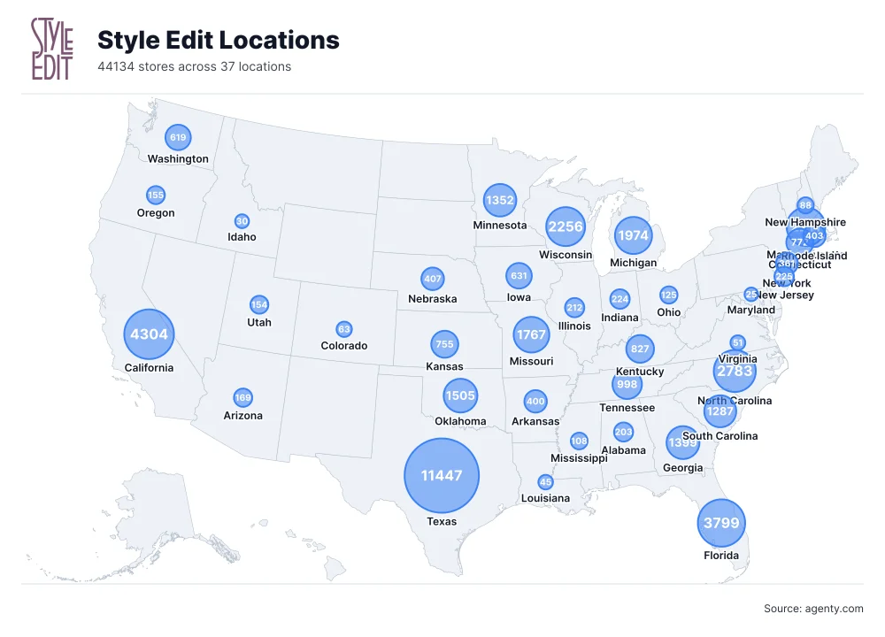 Style Edit Locations by State