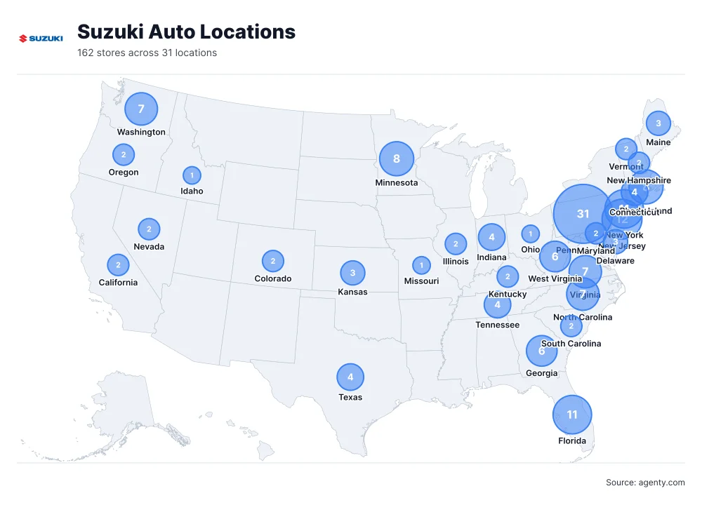Suzuki Auto Locations by State/Region