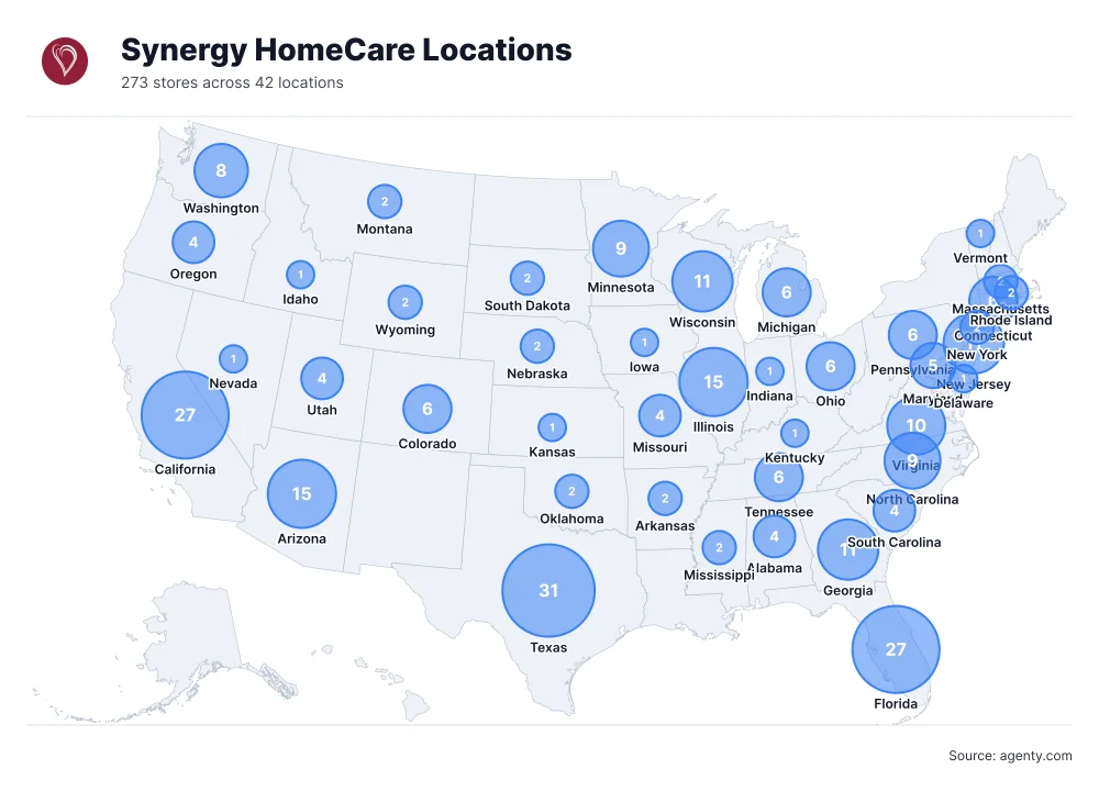 Synergy HomeCare Locations in the USA