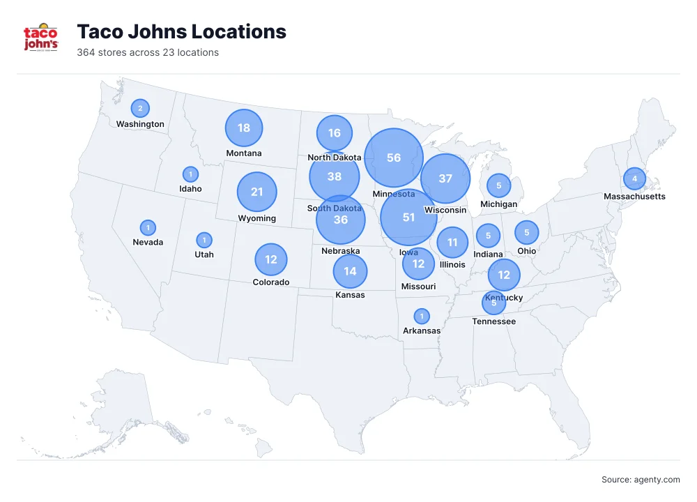 Taco Johns Locations by State