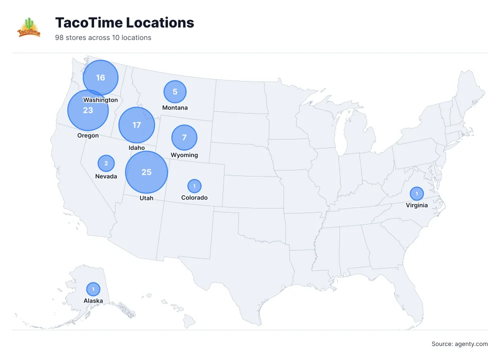 TacoTime Locations by State