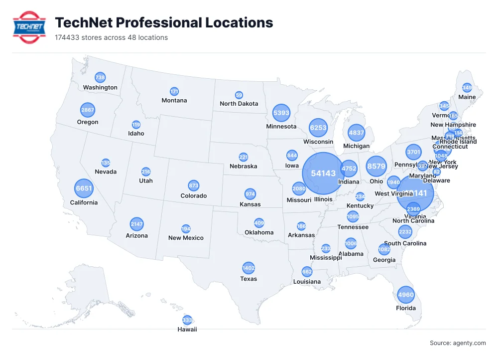TechNet Professional Locations by State