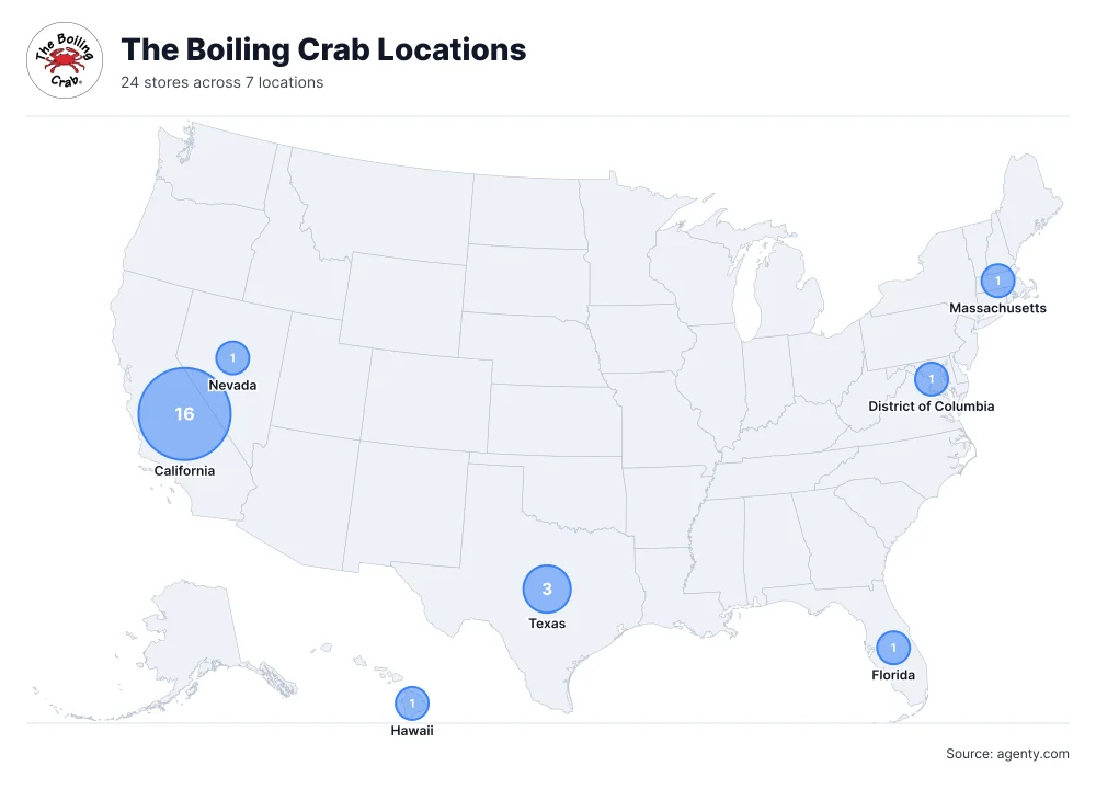 The Boiling Crab Locations by State/Region