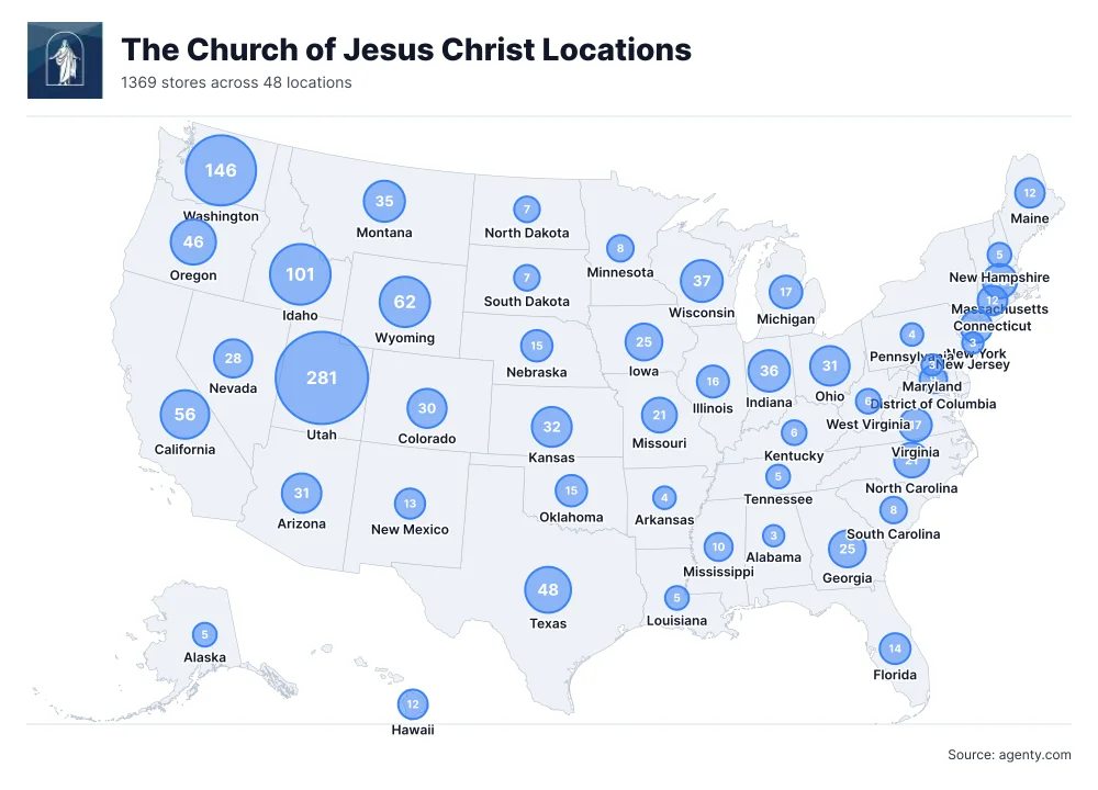 The Church of Jesus Christ Locations by State/Region