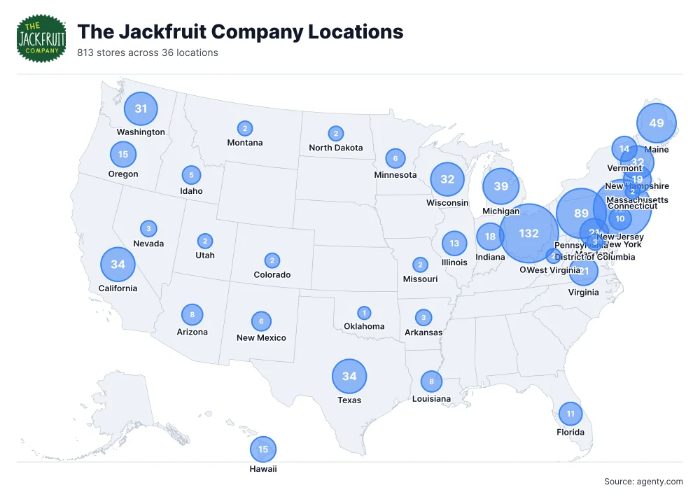 The Jackfruit Company Locations by State