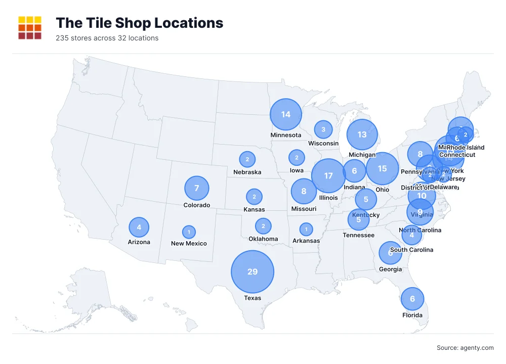 The Tile Shop Locations by State
