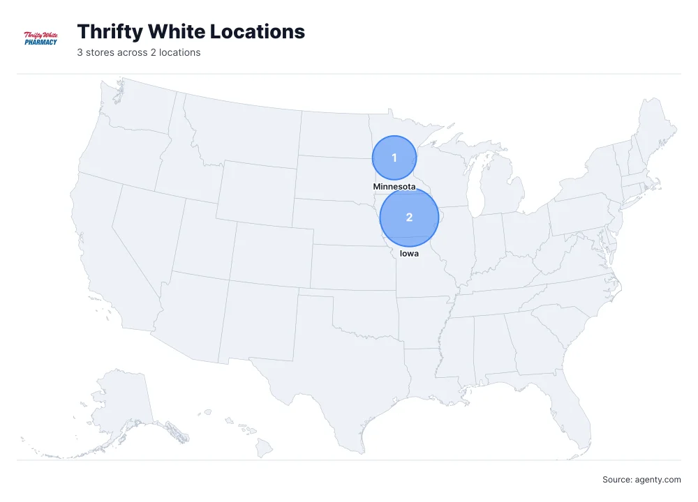 Thrifty White Locations by State