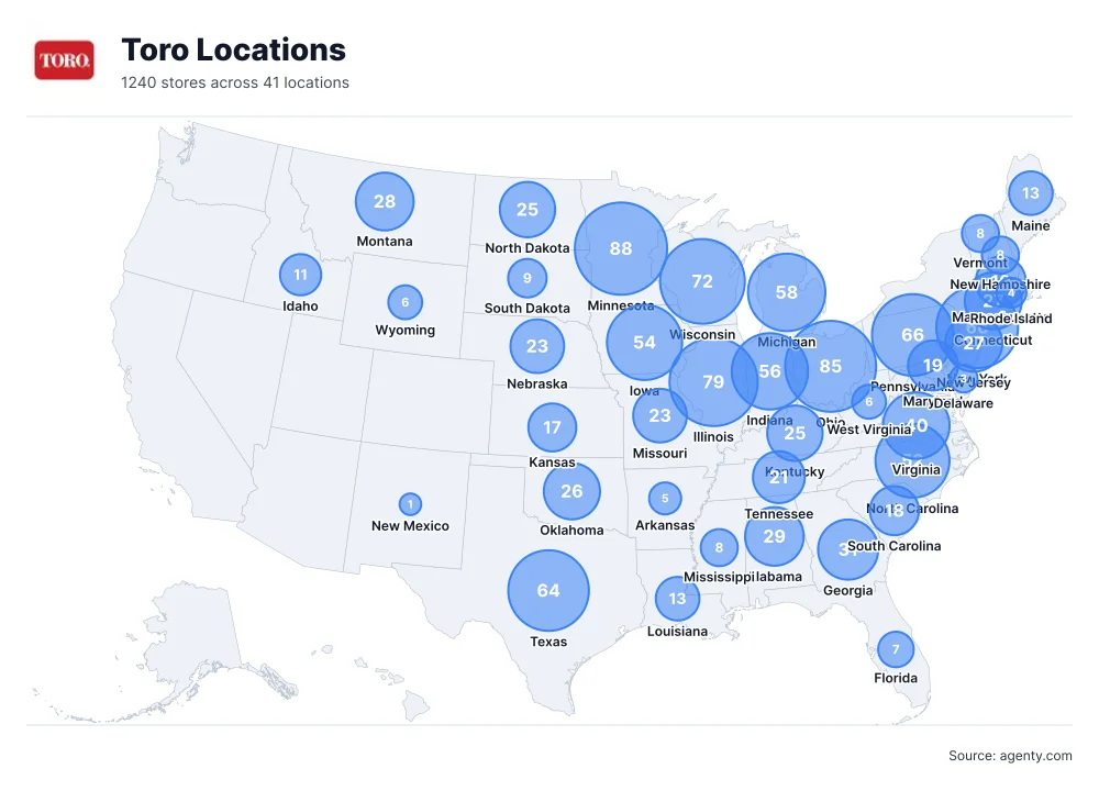Toro Locations by State