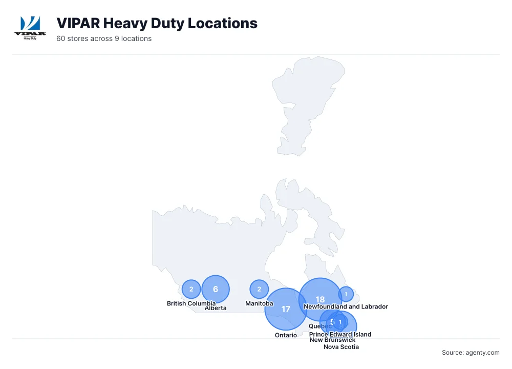 VIPAR Heavy Duty Locations by State/Region