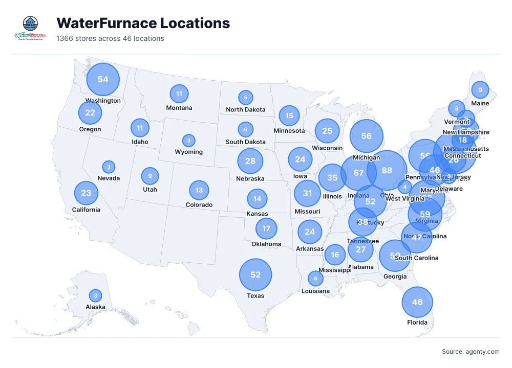 WaterFurnace Locations by State