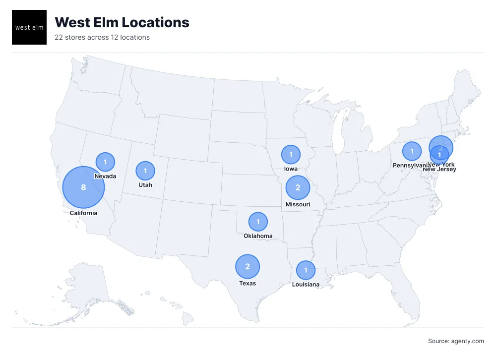 West Elm Locations by State