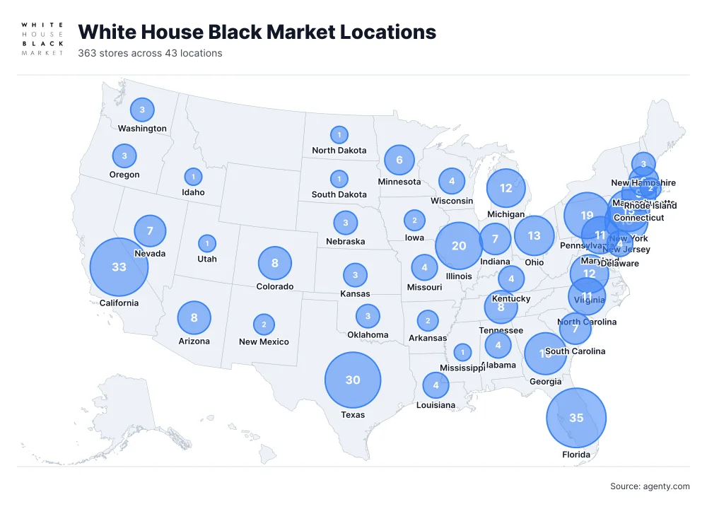 White House Black Market Locations by State