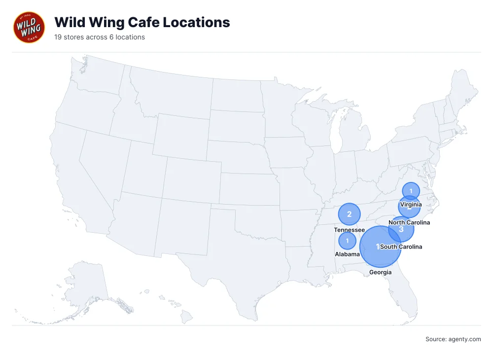Wild Wing Cafe Locations by State