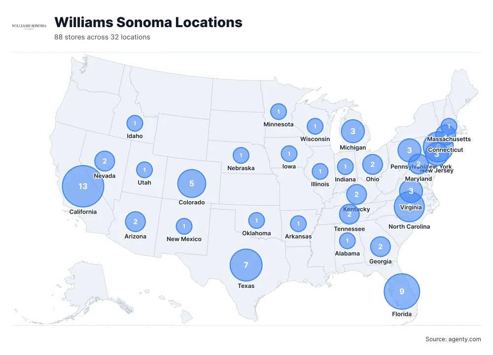 Williams Sonoma Locations by State