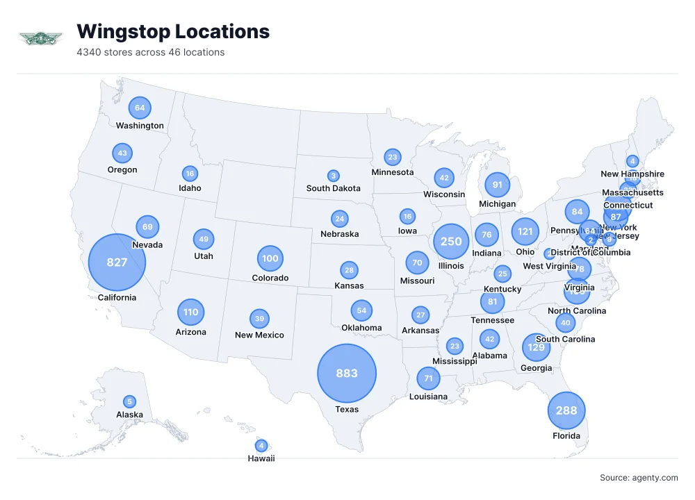 Wingstop Locations by State/Region