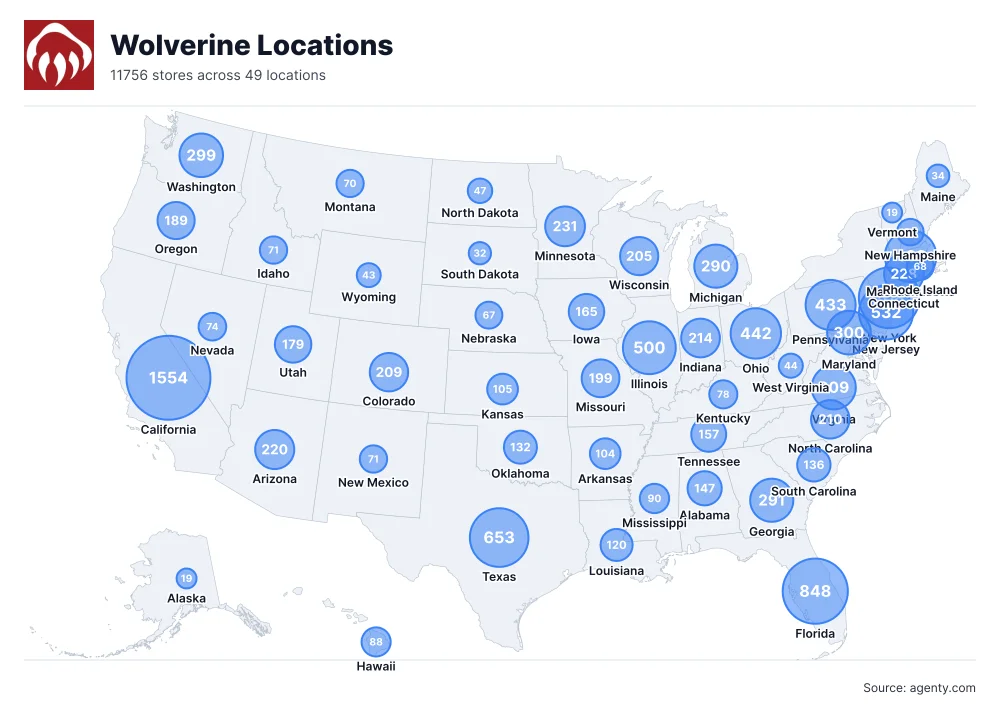 Wolverine Locations by State