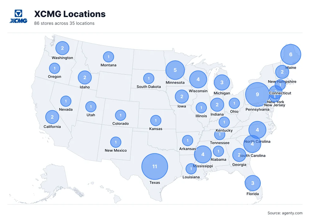 XCMG Locations by State