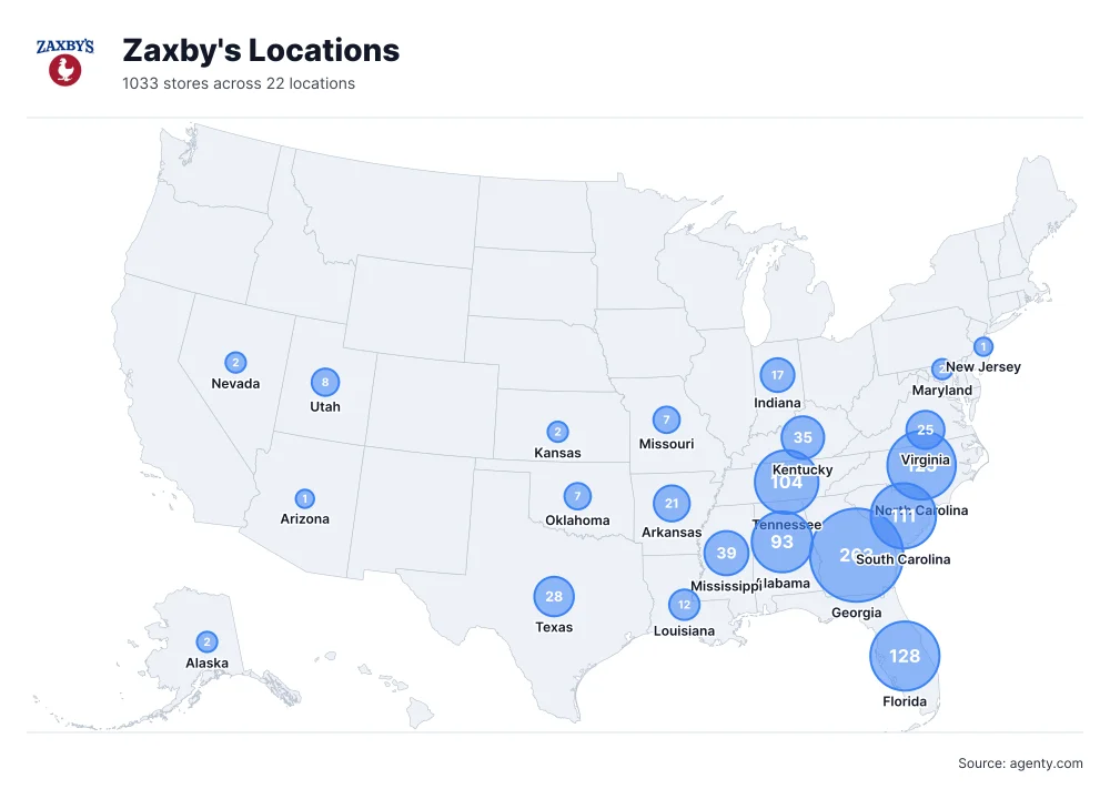 Zaxby's Locations by State