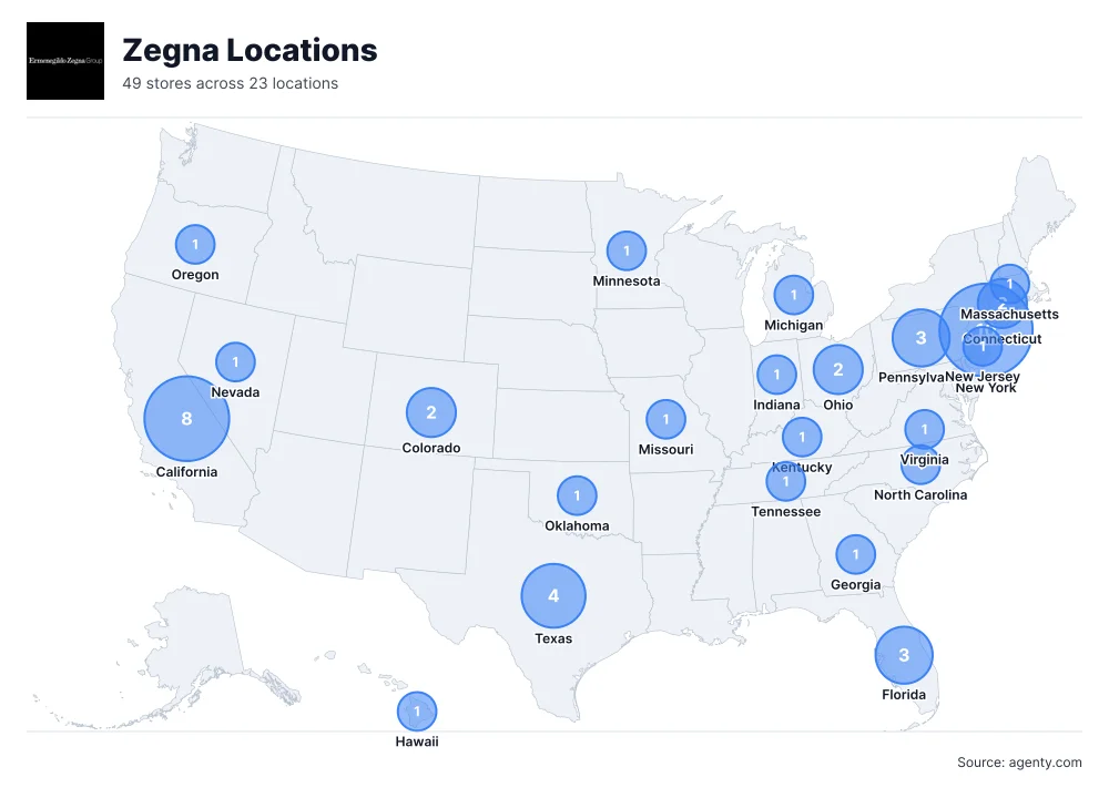 Zegna Locations by State